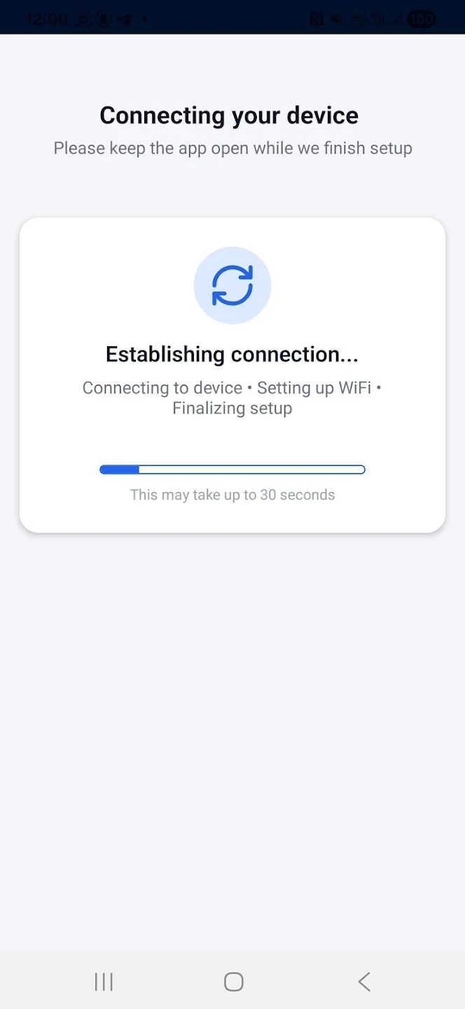 Connecting a device — establishing connection and setting up Wi-Fi